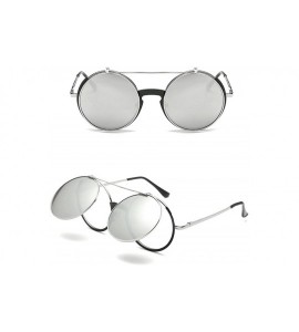 Wayfarer Special Round Mirror Eyeglasses Metal Fashion Sunglasses for Men Women - Black - C718G7ZK33K $19.29