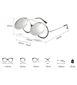 Wayfarer Special Round Mirror Eyeglasses Metal Fashion Sunglasses for Men Women - Black - C718G7ZK33K $19.29