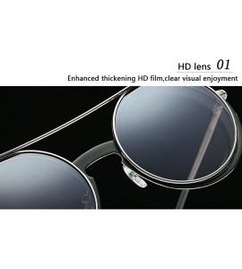 Wayfarer Special Round Mirror Eyeglasses Metal Fashion Sunglasses for Men Women - Black - C718G7ZK33K $19.29