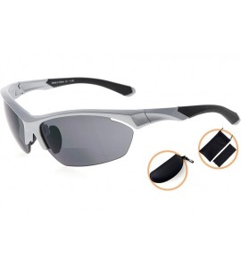 Semi-rimless TR90 Frame Bifocal Sports Sunglasses Baseball Running Fishing Driving Golf Softball Hiking Sunshine Readers - C8...