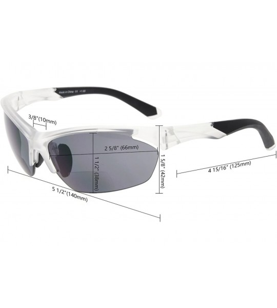 Semi-rimless TR90 Frame Bifocal Sports Sunglasses Baseball Running Fishing Driving Golf Softball Hiking Sunshine Readers - C8...