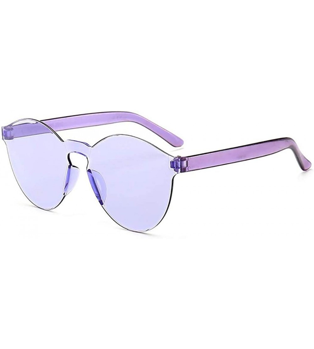 Round Unisex Fashion Candy Colors Round Outdoor Sunglasses Sunglasses - Light Purple - CA1907TM9KE $31.92