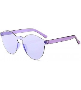 Round Unisex Fashion Candy Colors Round Outdoor Sunglasses Sunglasses - Light Purple - CA1907TM9KE $31.92