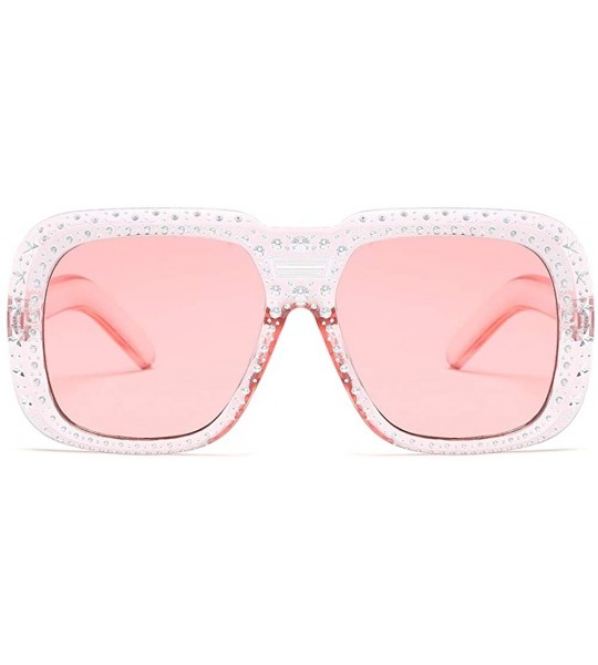 Oval Women Sunglasses Retro Black Drive Holiday Oval Non-Polarized UV400 - Pink - CT18R6XYM42 $17.48