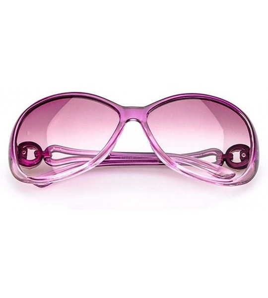 Oval Women Fashion Oval Shape UV400 Framed Sunglasses Sunglasses - Light Purple - CY1970N5C0H $33.76