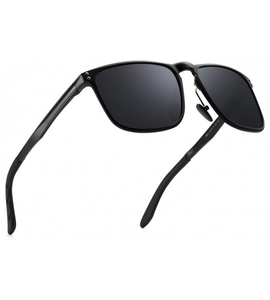 Sport Men's Retro Driving Polarized Sunglasses Ultra Light UV Protection Al-Mg Metal Frame - CT18IYU7CYT $39.75