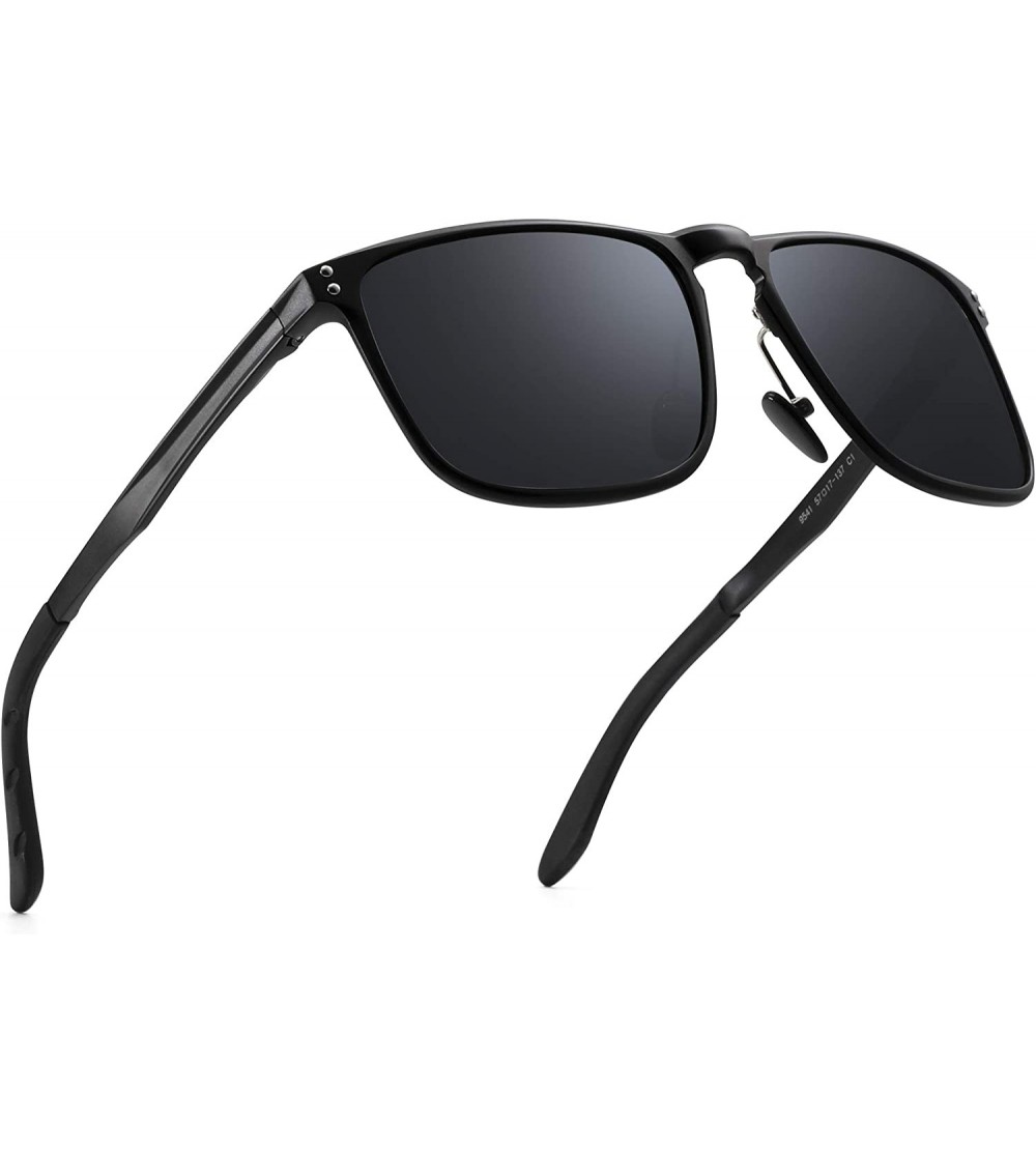 Sport Men's Retro Driving Polarized Sunglasses Ultra Light UV Protection Al-Mg Metal Frame - CT18IYU7CYT $39.75