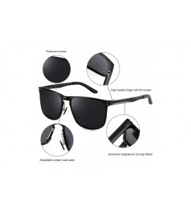 Sport Men's Retro Driving Polarized Sunglasses Ultra Light UV Protection Al-Mg Metal Frame - CT18IYU7CYT $39.75