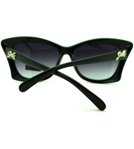 Butterfly Oversized Square Butterfly Frame Sunglasses Women's Fashion - Black - C111PHYKMX1 $18.53