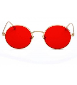 Oval Gold Round Metal Frame Sunglasses Men Retro 2018 Summer Style Women Red Lens Sun Glasses Unisex Yellow Pink - CJ198AHHKA...