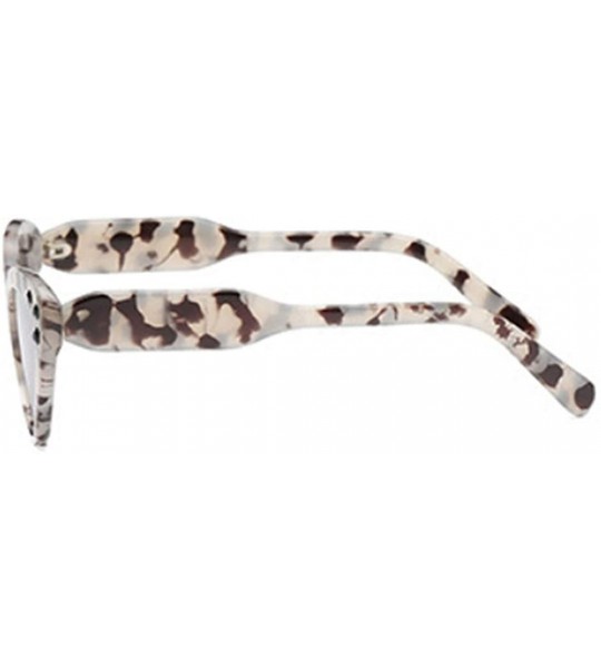 Rectangular Fashion Unisex Plastic Frame Retro Cat Eye Sunglasses UV400 - White Gray - CF18NI66ZGX $18.31