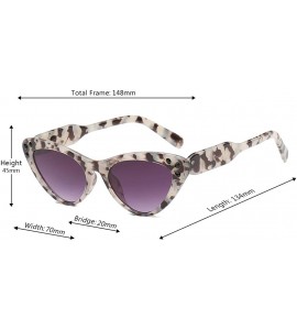 Rectangular Fashion Unisex Plastic Frame Retro Cat Eye Sunglasses UV400 - White Gray - CF18NI66ZGX $18.31