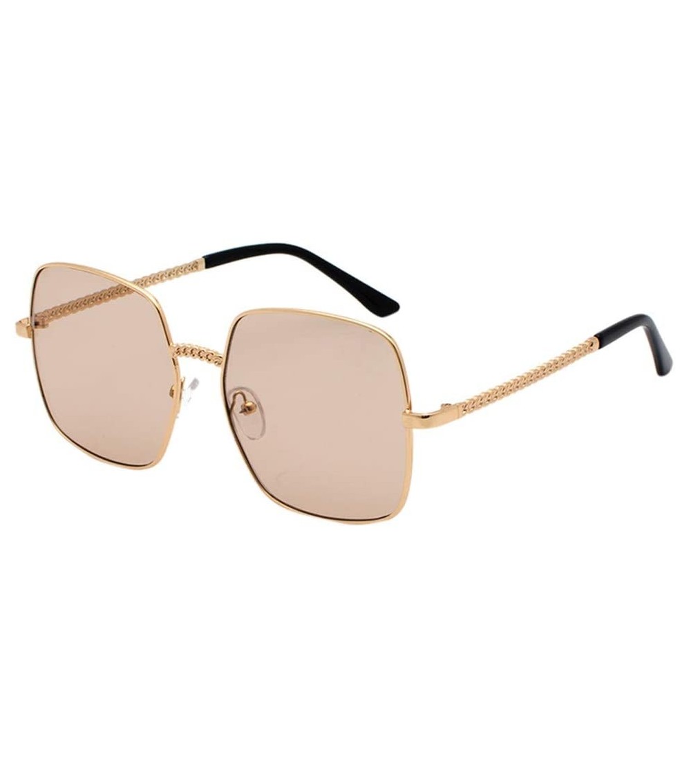Goggle New Square Sunglasses- Men & Women's Unisex Ultra Lightweight Metal Spiral Full Rimmed Sun Glass Goggle Eyewear - CM18...