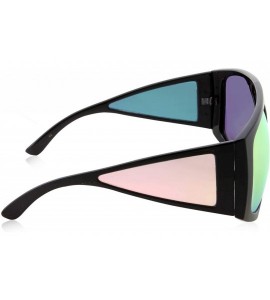 Oversized Oversized Retro Inspired Flat Top Plastic Frame Sunglasses - Black Colored - CL18M0Q743X $27.70