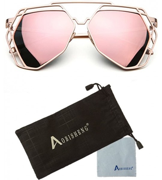 Wayfarer Fashion Metal Frame Flat Mirrored Lens Sunglasses - Pink - CI12GYJ1J3T $19.66