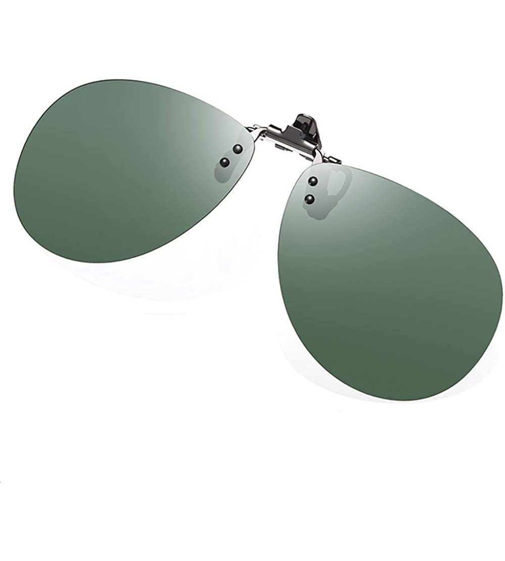 Round Polarized Aviator Sunglasses Anti Glare Prescription - Dark Green - CP1963X9CRD $22.17