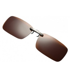 Rectangular Detachable Lens Driving Metal Polarized Clip On Glasses Sunglasses - Coffee - CO196X6ZDR7 $18.87