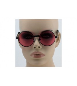 Round CLASSIC 60's Vintage Retro LENNON Style Round Frame Sunglasses - Black/Pink - CE182G8WYYE $17.78