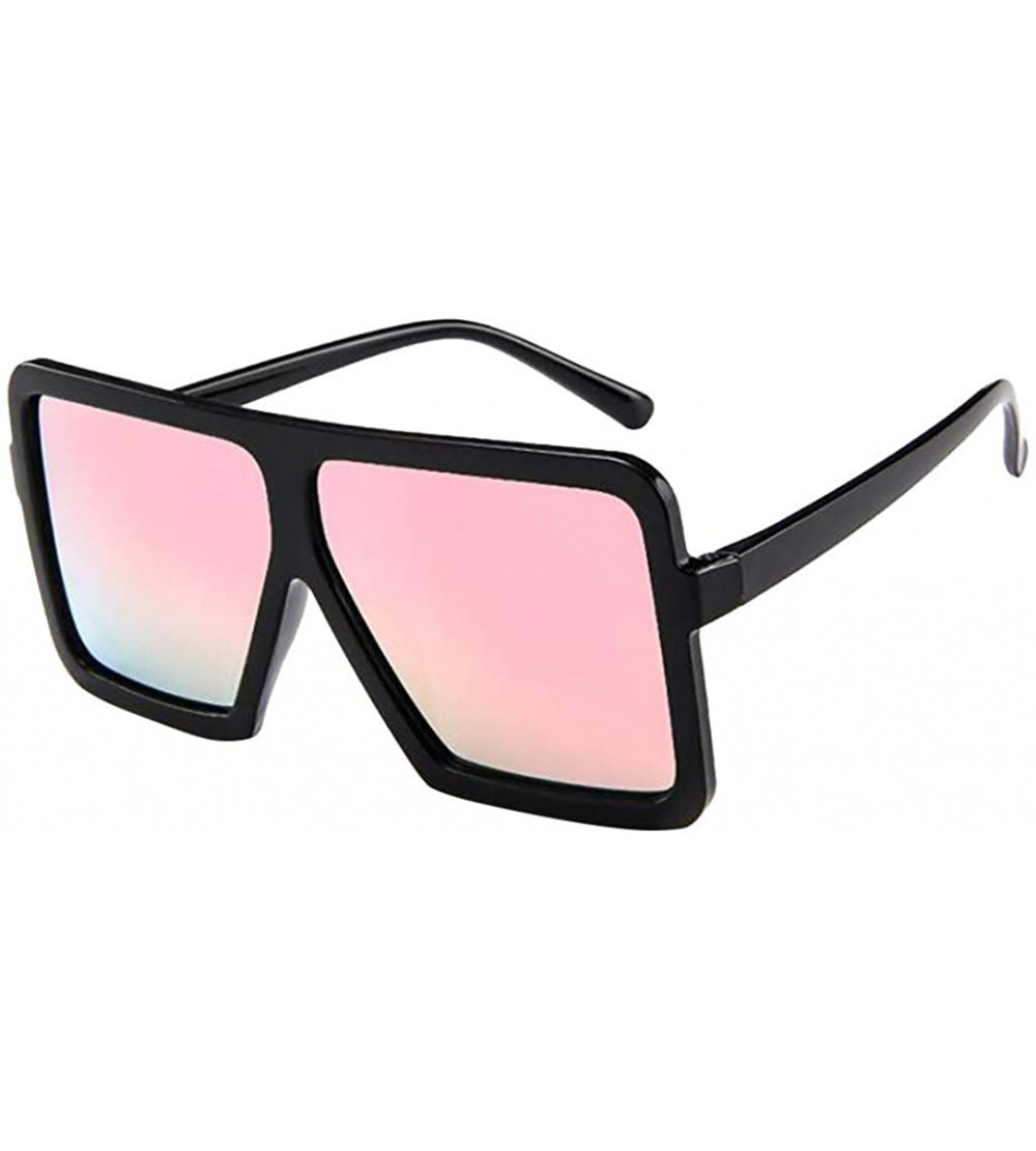 Rectangular Oversized Sunglasses Unisex Big Frame Sun Glasses Vintage Retro Eyewear for Women Men by 2DXuixsh - Pink - CC18S6...