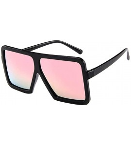 Rectangular Oversized Sunglasses Unisex Big Frame Sun Glasses Vintage Retro Eyewear for Women Men by 2DXuixsh - Pink - CC18S6...