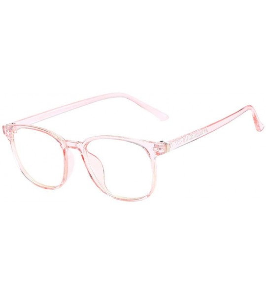 Round Glasses for Women and Men- Computer Gaming Glasses- Retro Flat Mirror - Pink - CN18W5TNL48 $18.29