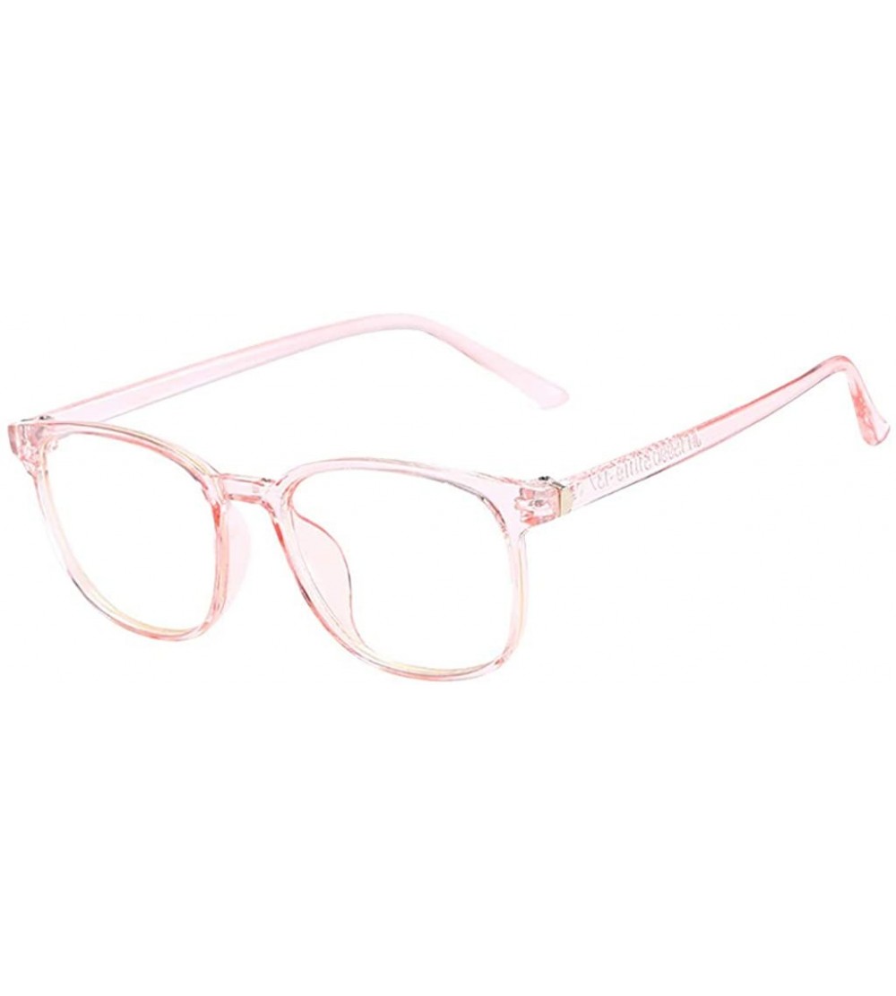 Round Glasses for Women and Men- Computer Gaming Glasses- Retro Flat Mirror - Pink - CN18W5TNL48 $18.29