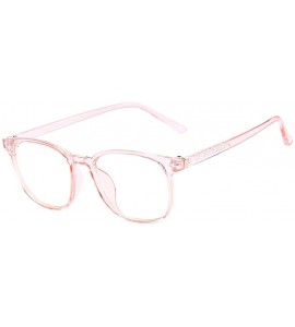 Round Glasses for Women and Men- Computer Gaming Glasses- Retro Flat Mirror - Pink - CN18W5TNL48 $18.29