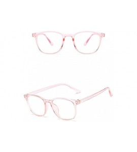 Round Glasses for Women and Men- Computer Gaming Glasses- Retro Flat Mirror - Pink - CN18W5TNL48 $18.29