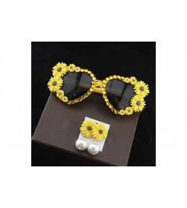 Goggle Floral Printed Anti-Uv Eyes Protection Eyewear Uv400 For Women - Black - CV18WDR4WIA $24.30