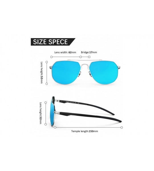 Sport Aviator Polarized Sunglasses for Men Women Mirrored Lens Metal Frame Glasses with Spring Hinges PA600 - CI194EICQNA $44.47