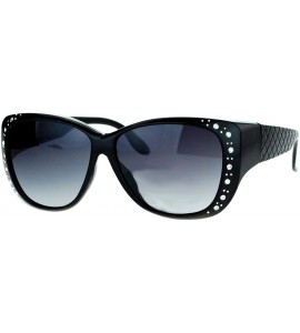 Goggle Polarized 55mm Fit Over OTG Butterfly Rhinestone Diva Sunglasses - Shiny Black - CJ12I5GRBCH $22.58