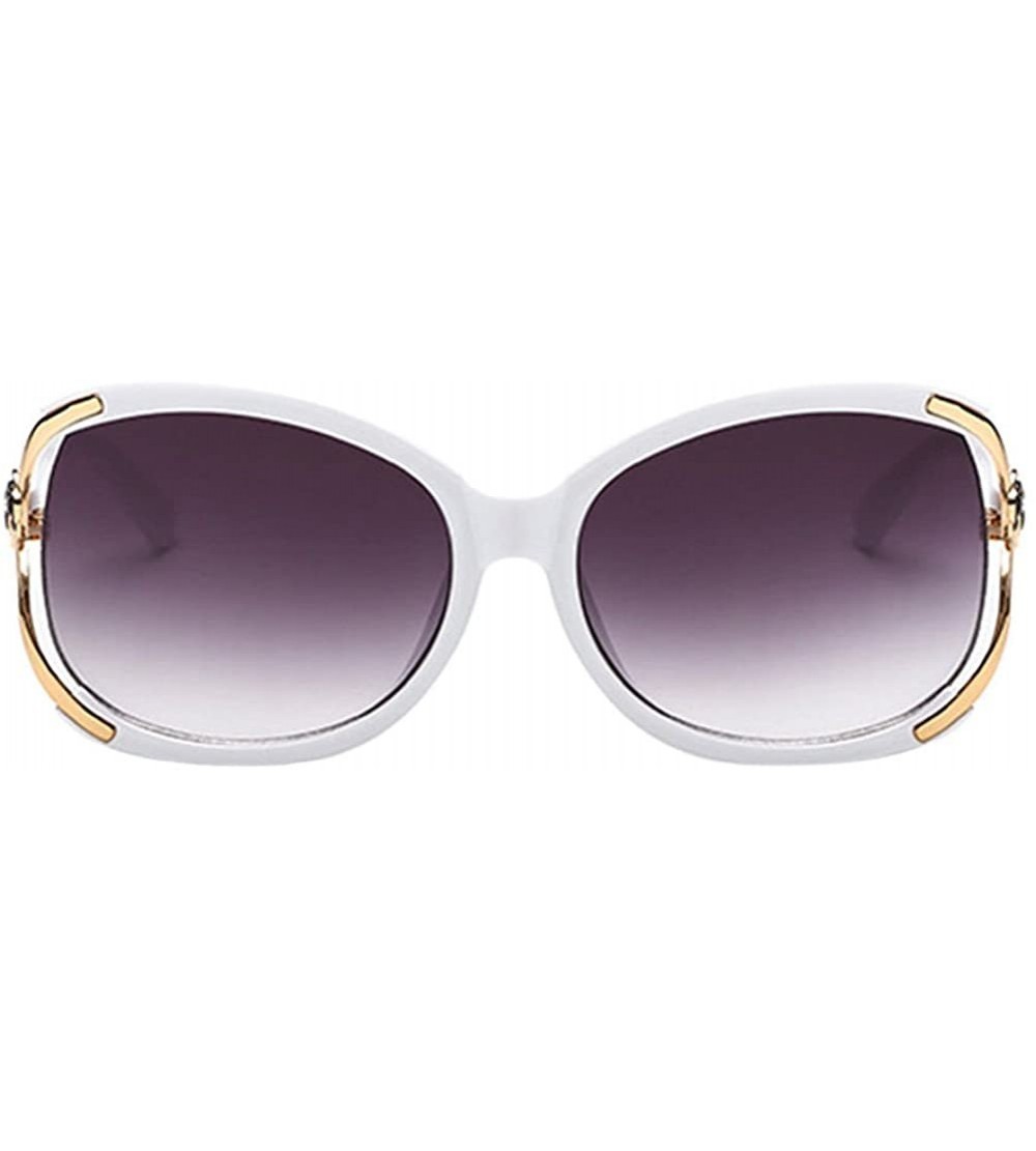 Oversized Fashion Elegant Oversize Flower Sunglasses Women Vintage Eyewear - White Frame & Gray Lens - CC18CX6EURR $19.56