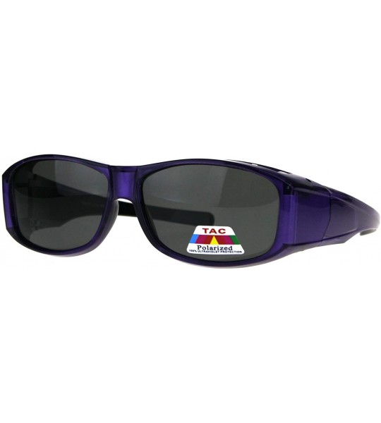 Rectangular Polarized Anti-glare Lens Classic Minimal Mod Fit Over Sunglasses - Purple - CX1876WANH6 $22.87