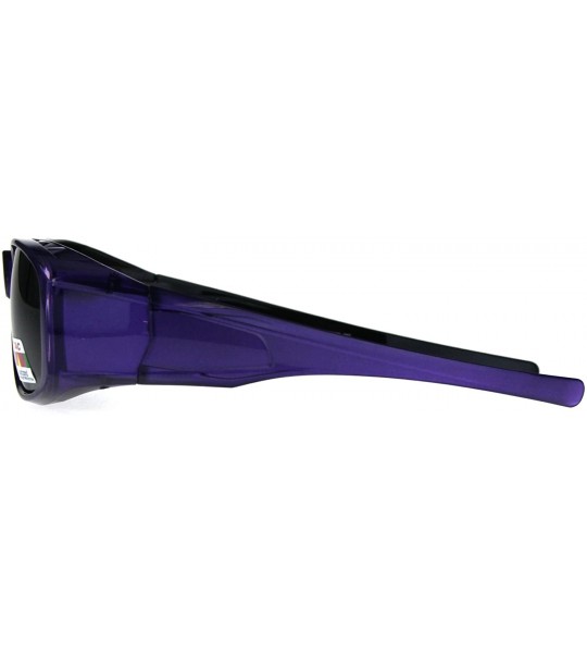 Rectangular Polarized Anti-glare Lens Classic Minimal Mod Fit Over Sunglasses - Purple - CX1876WANH6 $22.87