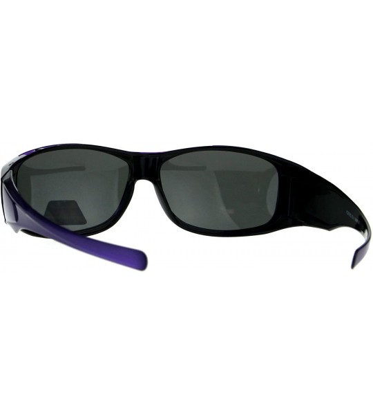 Rectangular Polarized Anti-glare Lens Classic Minimal Mod Fit Over Sunglasses - Purple - CX1876WANH6 $22.87