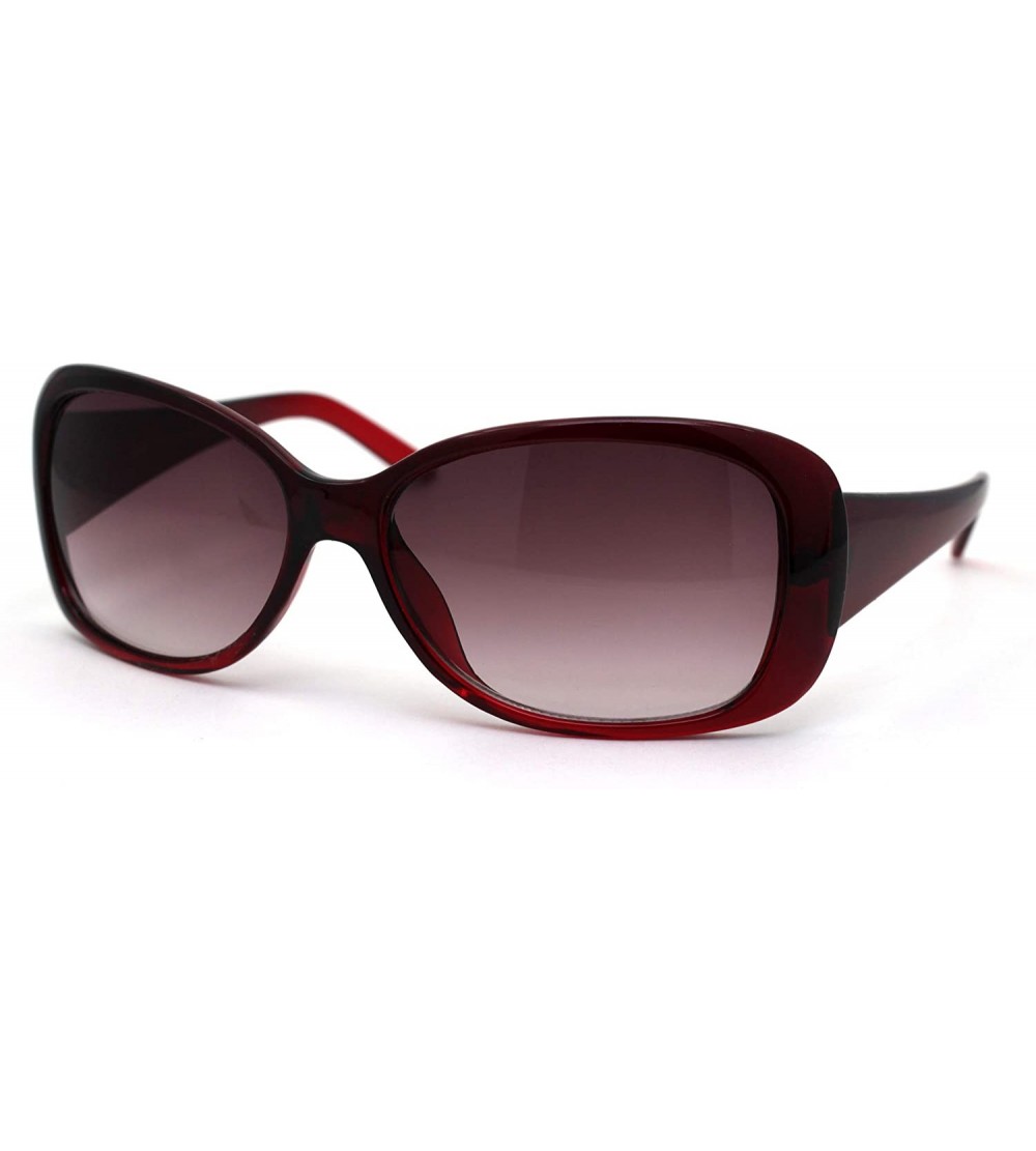 Rectangular Womens Mod Narrow Rectangular Butterfly Designer Sunglasses - Red Brown - CP1969WERT2 $19.20