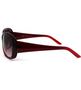 Rectangular Womens Mod Narrow Rectangular Butterfly Designer Sunglasses - Red Brown - CP1969WERT2 $19.20