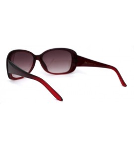 Rectangular Womens Mod Narrow Rectangular Butterfly Designer Sunglasses - Red Brown - CP1969WERT2 $19.20