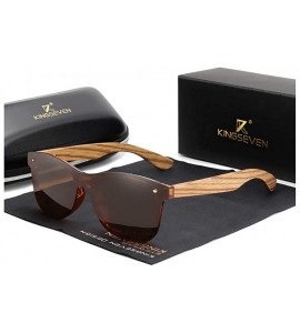 Rectangular Genuine adjustable polarized sunglasses handmade square men fashion Full Lens Zebra Wood - Brown - CR18ZXULMTY $5...