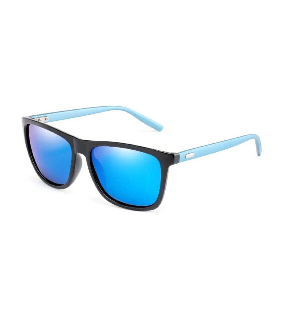Square Classic Square Polarized Sunglasses Ultra Light Men Retro Sun Glasses for Men Women Driving (Blue) - Blue - CK18Z2QN7Z...