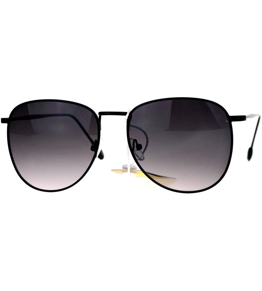 Round Vintage Designer Fashion Sunglasses Unisex Thin Metal Round Frame - Black - CR189TH6AE0 $19.66