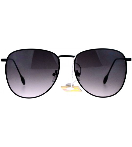 Round Vintage Designer Fashion Sunglasses Unisex Thin Metal Round Frame - Black - CR189TH6AE0 $19.66