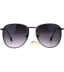 Round Vintage Designer Fashion Sunglasses Unisex Thin Metal Round Frame - Black - CR189TH6AE0 $19.66