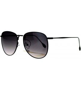 Round Vintage Designer Fashion Sunglasses Unisex Thin Metal Round Frame - Black - CR189TH6AE0 $19.66