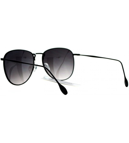 Round Vintage Designer Fashion Sunglasses Unisex Thin Metal Round Frame - Black - CR189TH6AE0 $19.66