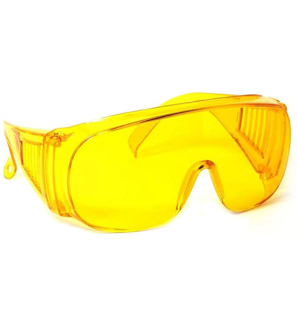 Wrap Fit Over Wrap Around Sunglasses No Blind-spot Safety Glasses - S1 Uv Protection in Yellow - CF19E3OL8ZT $24.55