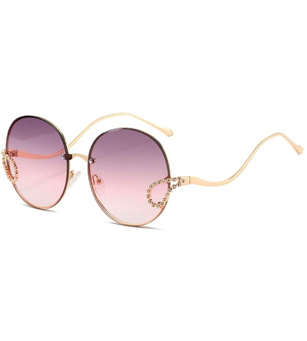 Oversized Oversized Gradient Fashion Sunglasses Protection - Pink Gradient Lenses - C6199RIZX0Q $47.40