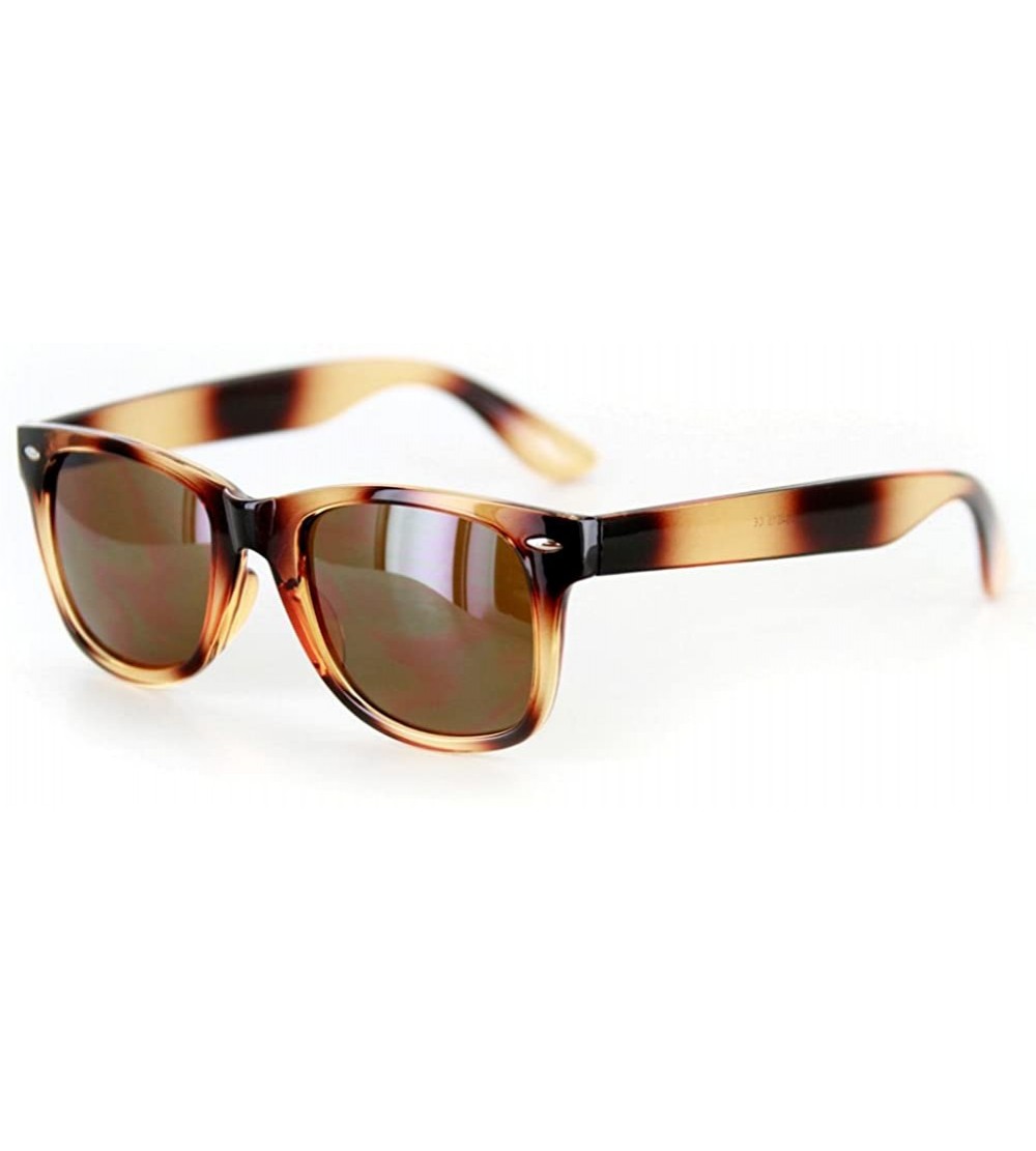Wayfarer Trend" Vintage-Inspired Wayfarer Sunglasses (Tort w/Smoke Lens) - C111GM49TQB $25.93