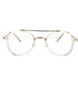 Oval Vintage Fashion Clear Lens Glasses Oval Round Designer Style Eyeglasses - Gold Clear - CZ186LNMS4U $20.30