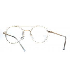 Oval Vintage Fashion Clear Lens Glasses Oval Round Designer Style Eyeglasses - Gold Clear - CZ186LNMS4U $20.30